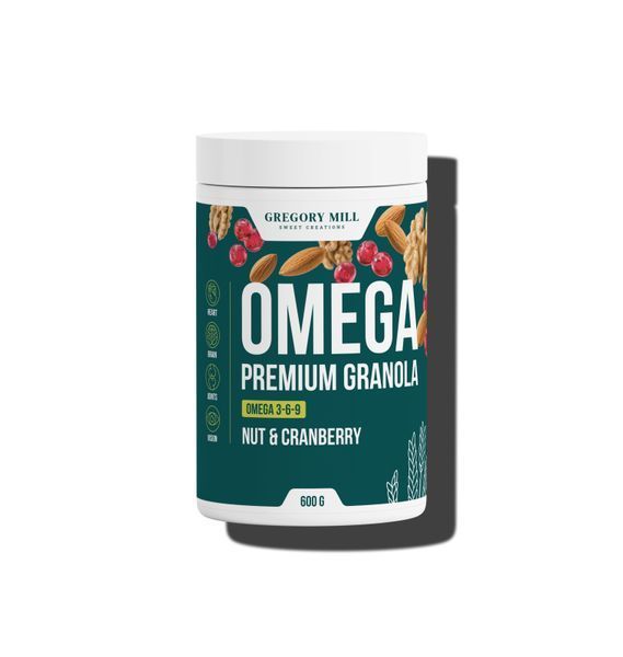 Набір граноли Омега та Колаген Omega Beauty Pack Nut & Cranberry, Chocolate Cherry та Lemon Blueberry, 1800 г, Gregory Mill GG-10-510 фото